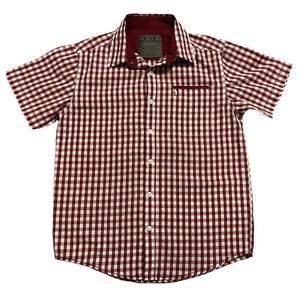 Drill Clothing Boys Division DCBD Short Sleeve Shirt Sz Small Button Down Red